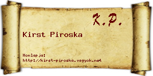 Kirst Piroska névjegykártya